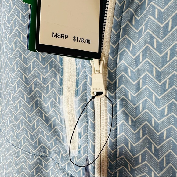 New RLX Ralph Lauren Golf Chevron Front Print French Terry Full Zip Vest - Picture 10 of 13